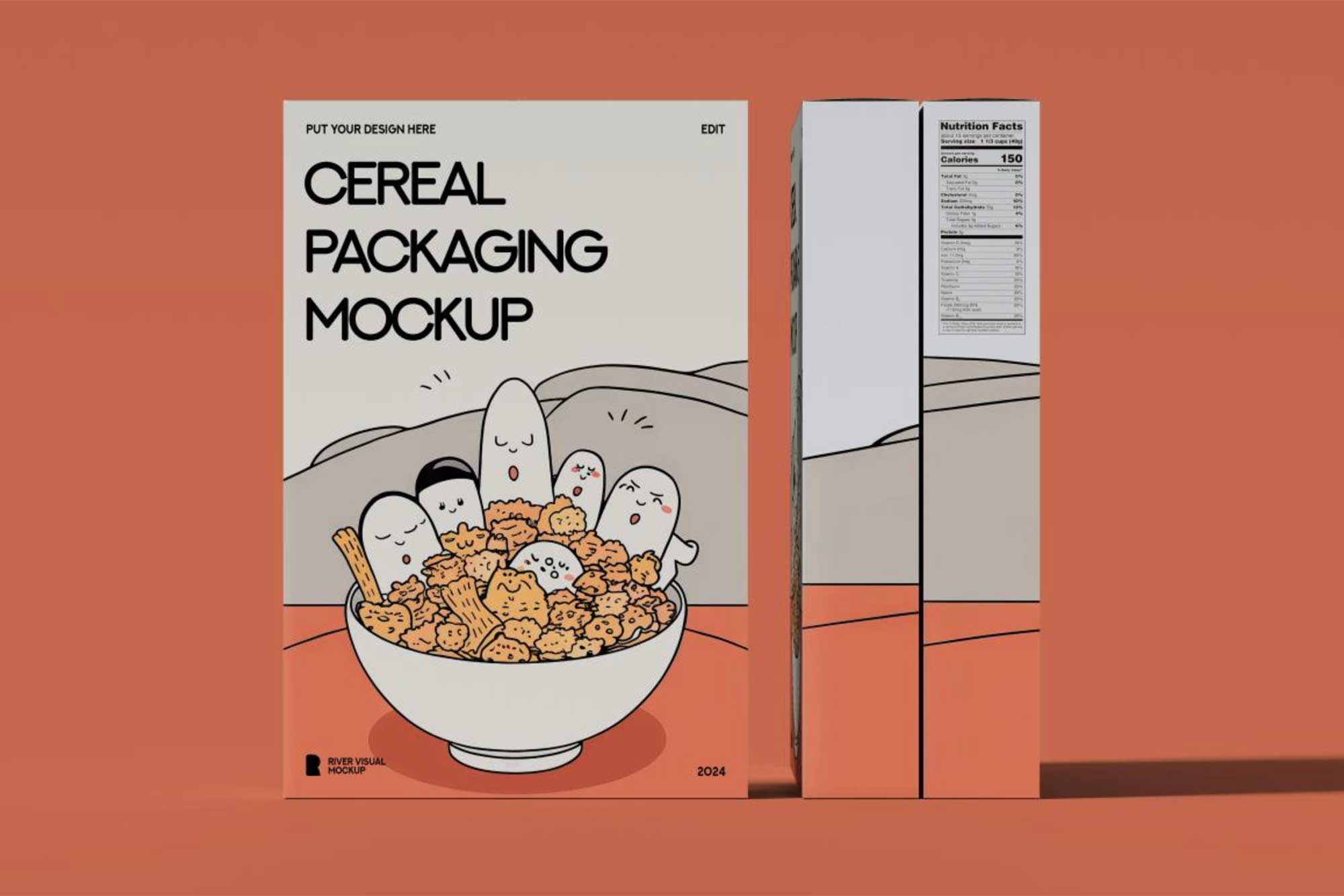 Cereal Box Packaging Mockup
