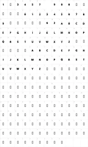 Mapa de caracteres da fonte CF Christmas Letters
