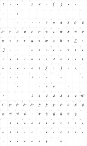 Mapa de caracteres da fonte Champion Shipmate