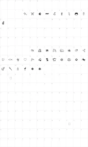 Mapa de caracteres da fonte Charming Symbols