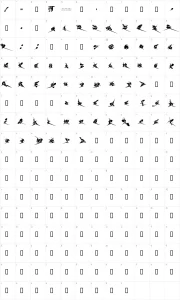 Mapa de caracteres da fonte Chase Zen Jackulator