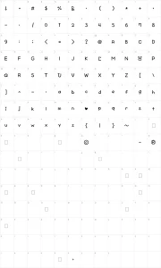 Mapa de caracteres da fonte Cheeky Rabbit