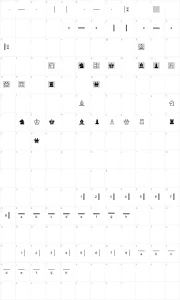 Mapa de caracteres da fonte Chess Alpha