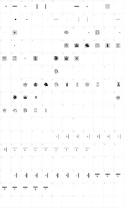 Mapa de caracteres da fonte Chess Condal