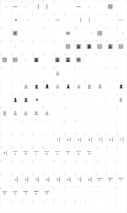 Mapa de caracteres da fonte Chess Marroquin