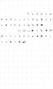 Mapa de caracteres da fonte Children Bats