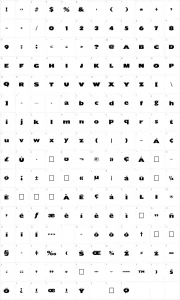 Mapa de caracteres da fonte Chilled