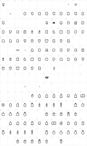 Mapa de caracteres da fonte Chocolate Cake