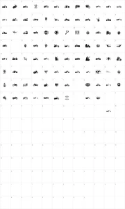 Mapa de caracteres da fonte Choppers for Life