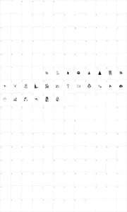 Mapa de caracteres da fonte Christmas Debbie