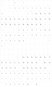 Mapa de caracteres da fonte Christmas Ribby