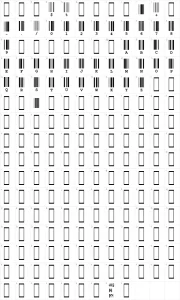 Mapa de caracteres da fonte CIA Code 39