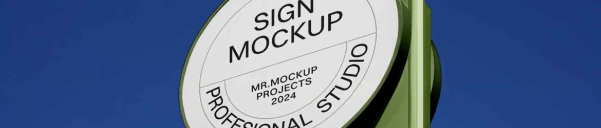Circle Restaurant Sign Mockup