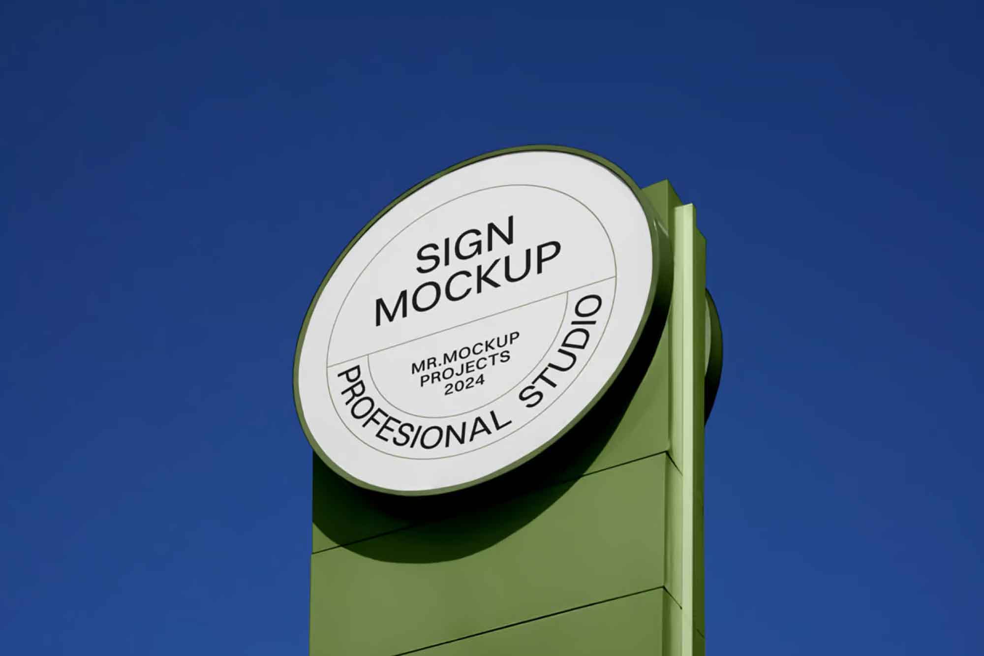 Circle Restaurant Sign Mockup