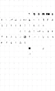 Mapa de caracteres da fonte Classic Bats