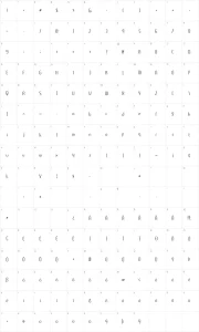 Mapa de caracteres da fonte Clearlight