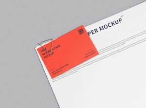Clipped Paper and Card Mockup