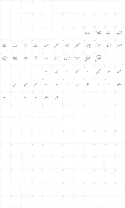 Mapa de caracteres da fonte Close to You