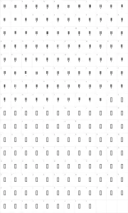 Mapa de caracteres da fonte Code 3X