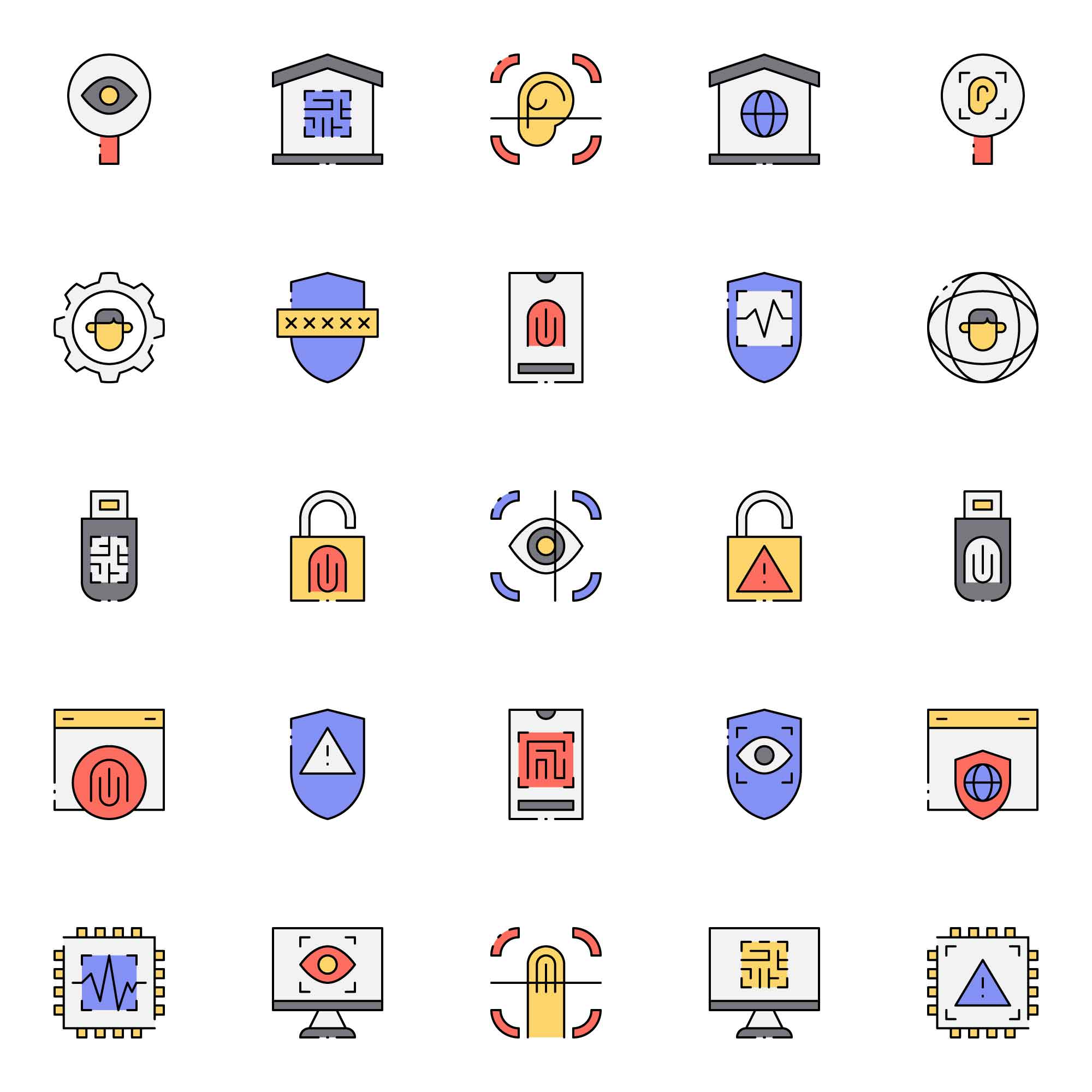 Colored Biometric Icons