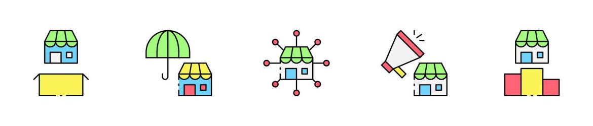 Colored Franchising Icons