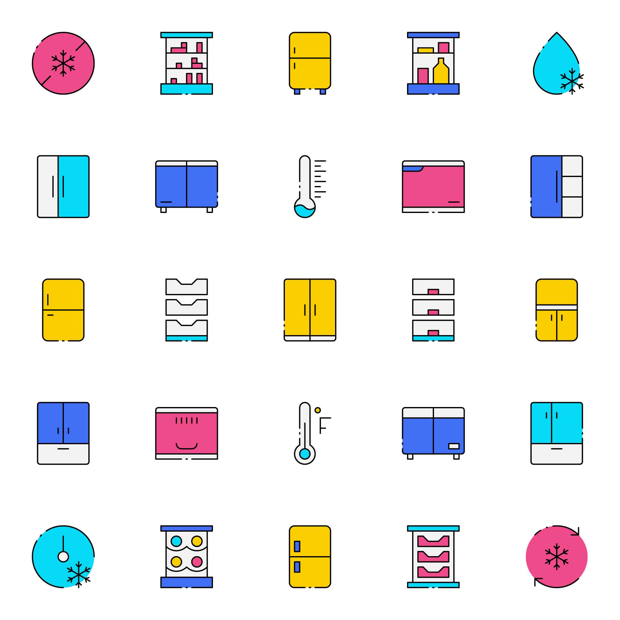 Colored Fridge Icons