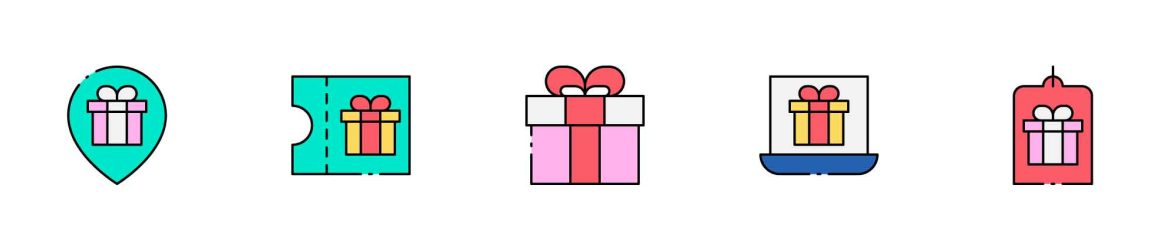 Colored Giveaway Icons Colored Giveaway Icons