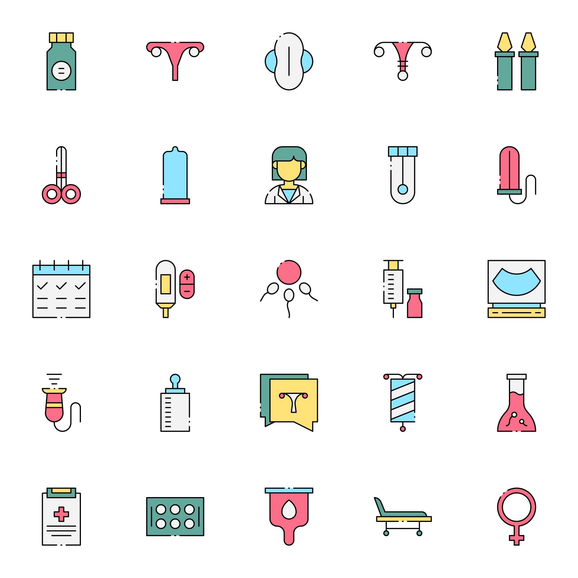 Colored Gynecology Icons
