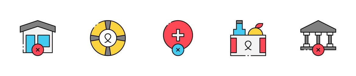 Colored Poverty Icons Colored Poverty Icons
