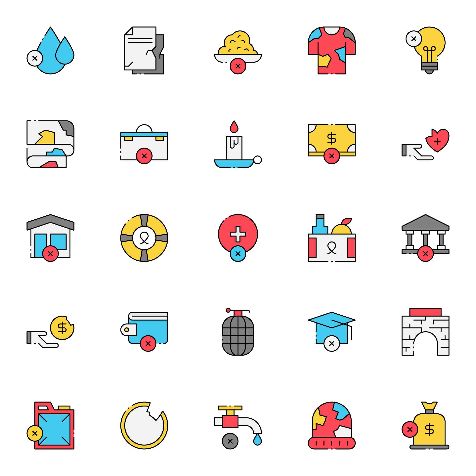 Colored Poverty Icons