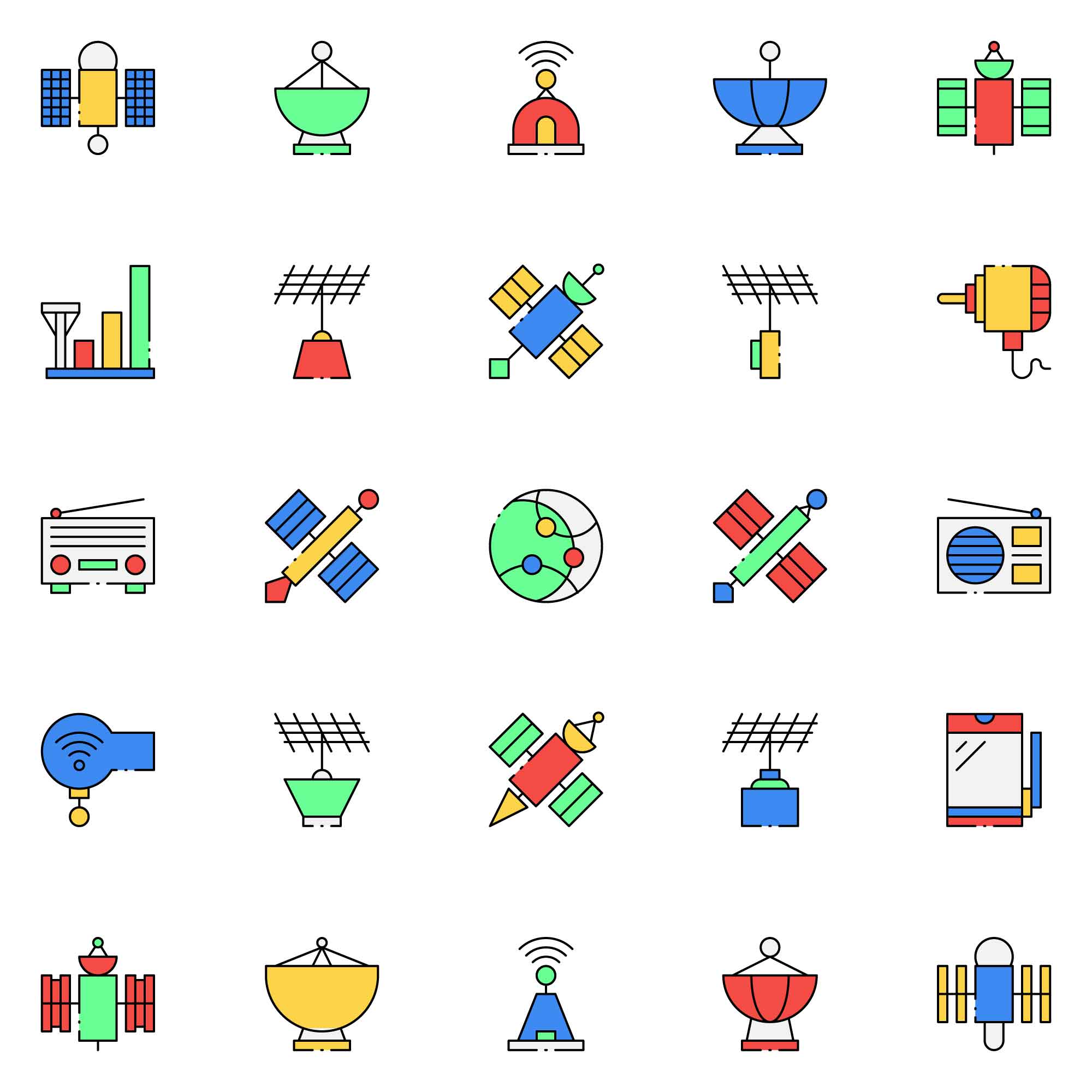 Colored Satellite Icons