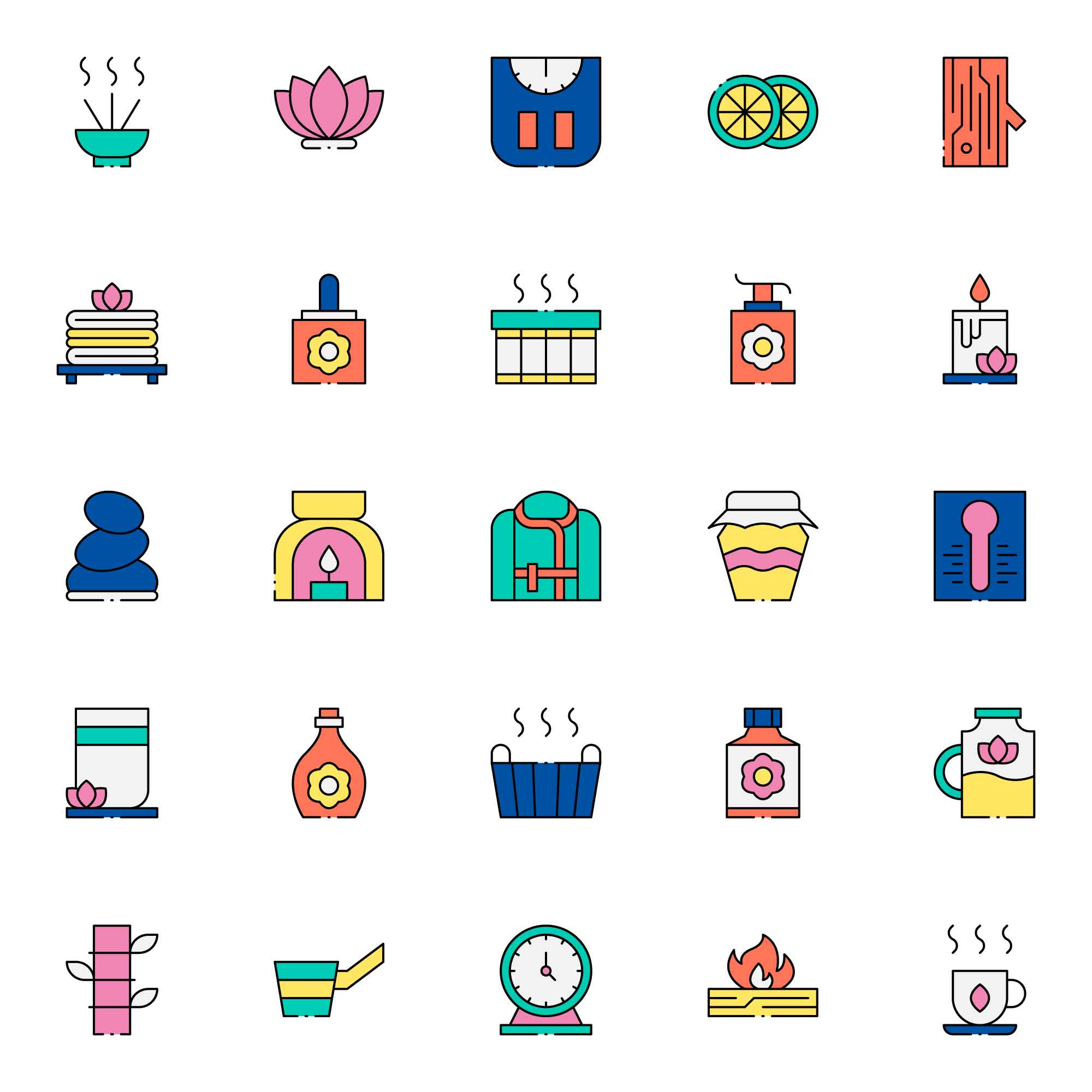 Colored Sauna Icons