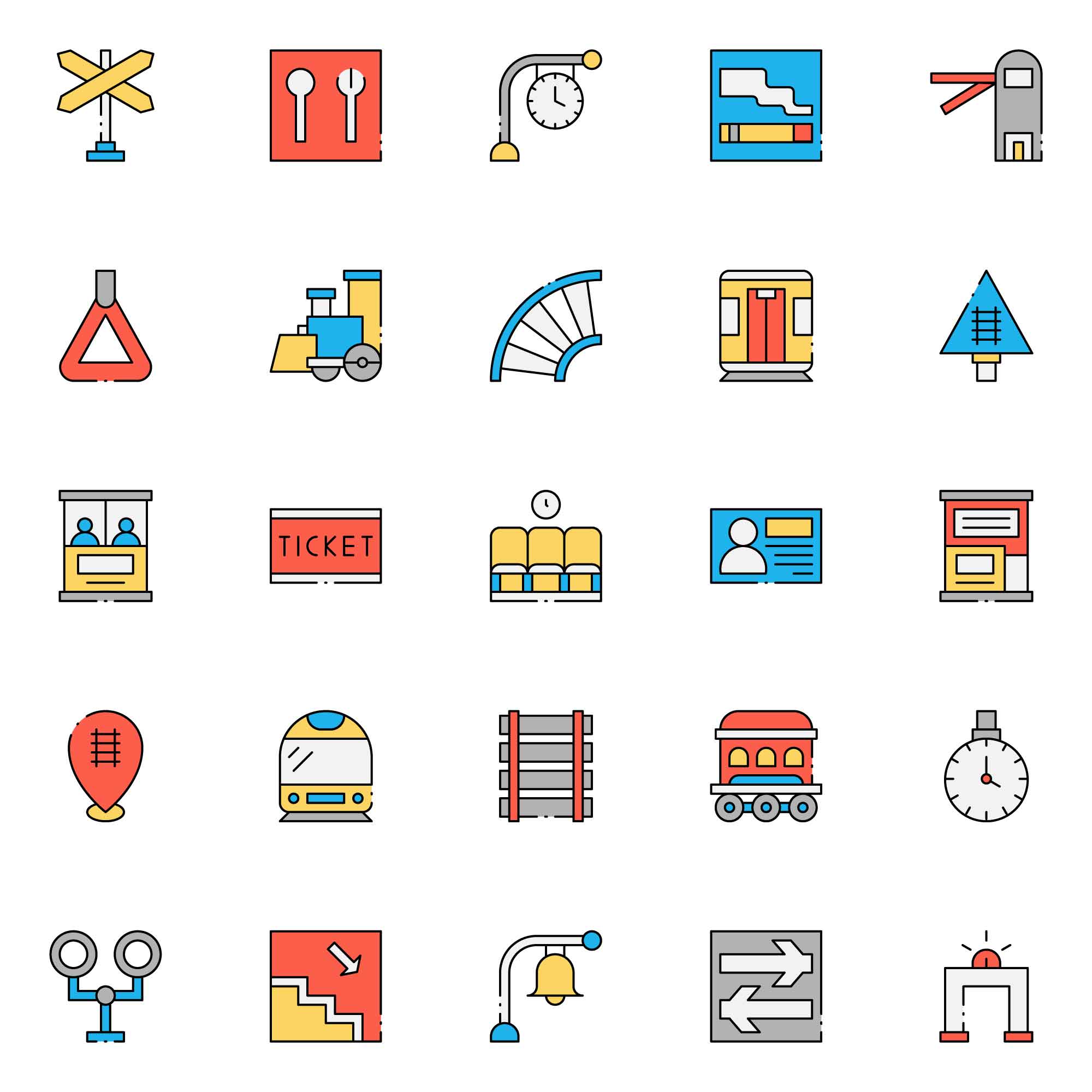 Colored Train Icons