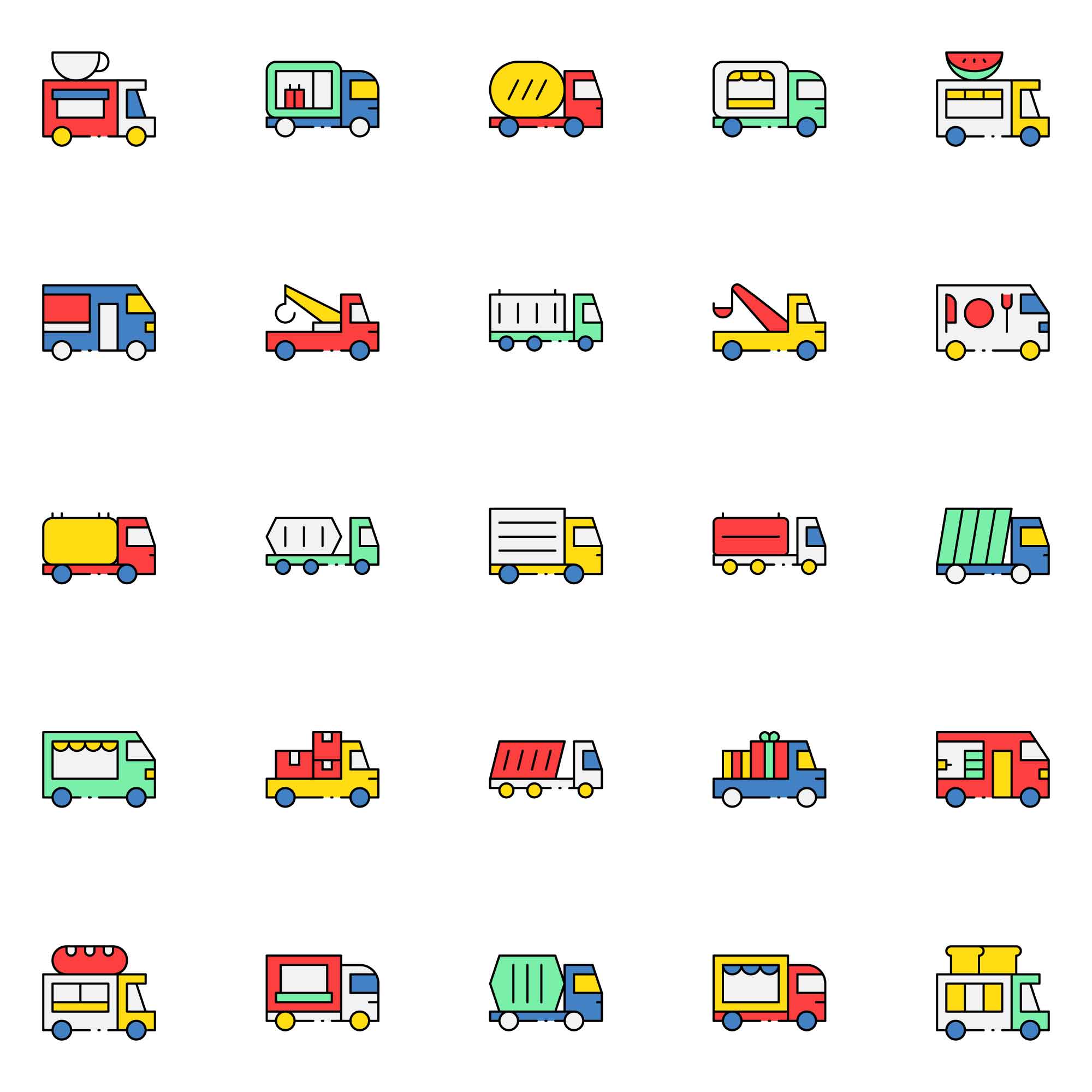 Colored Truck Icons