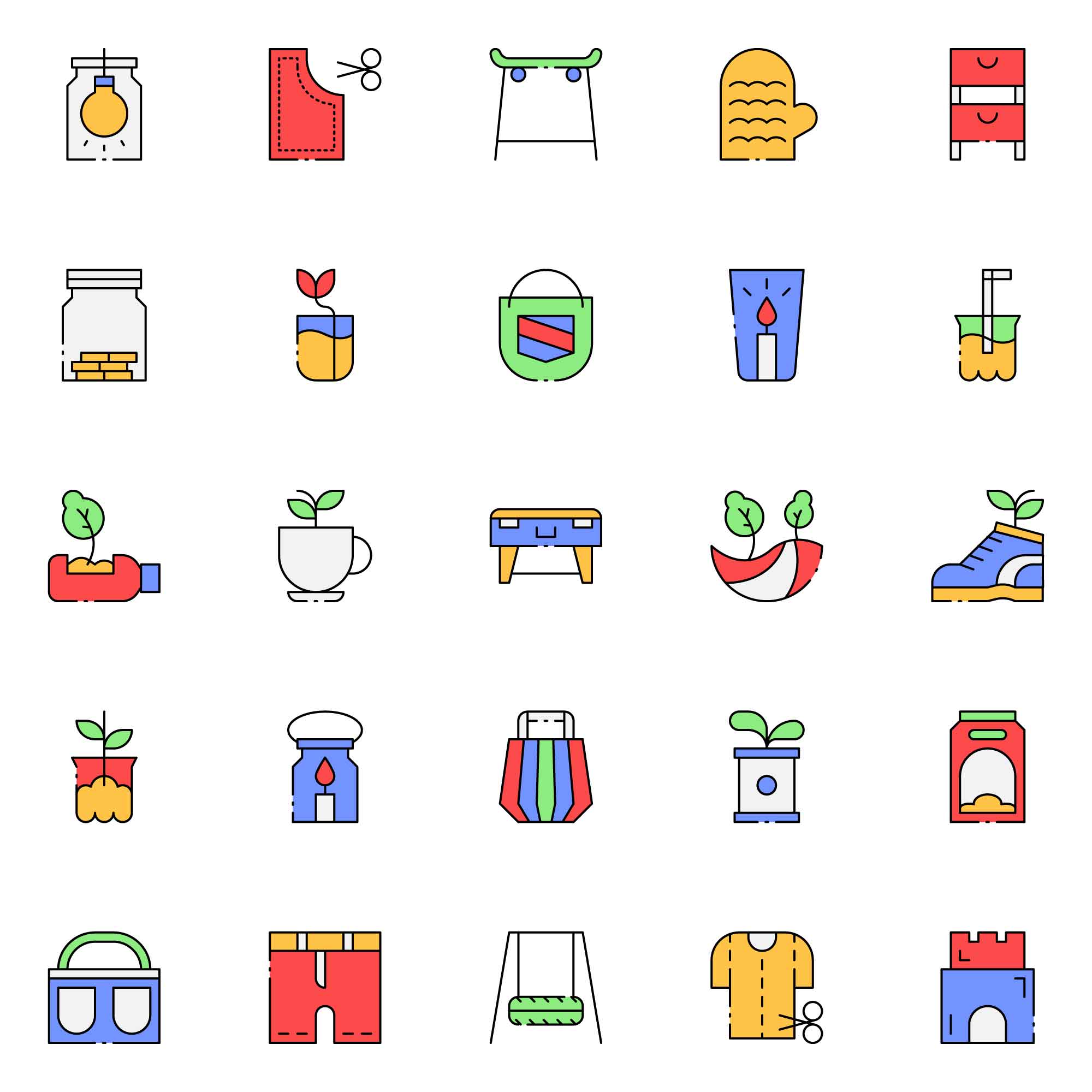 Colored Upcycling Icons