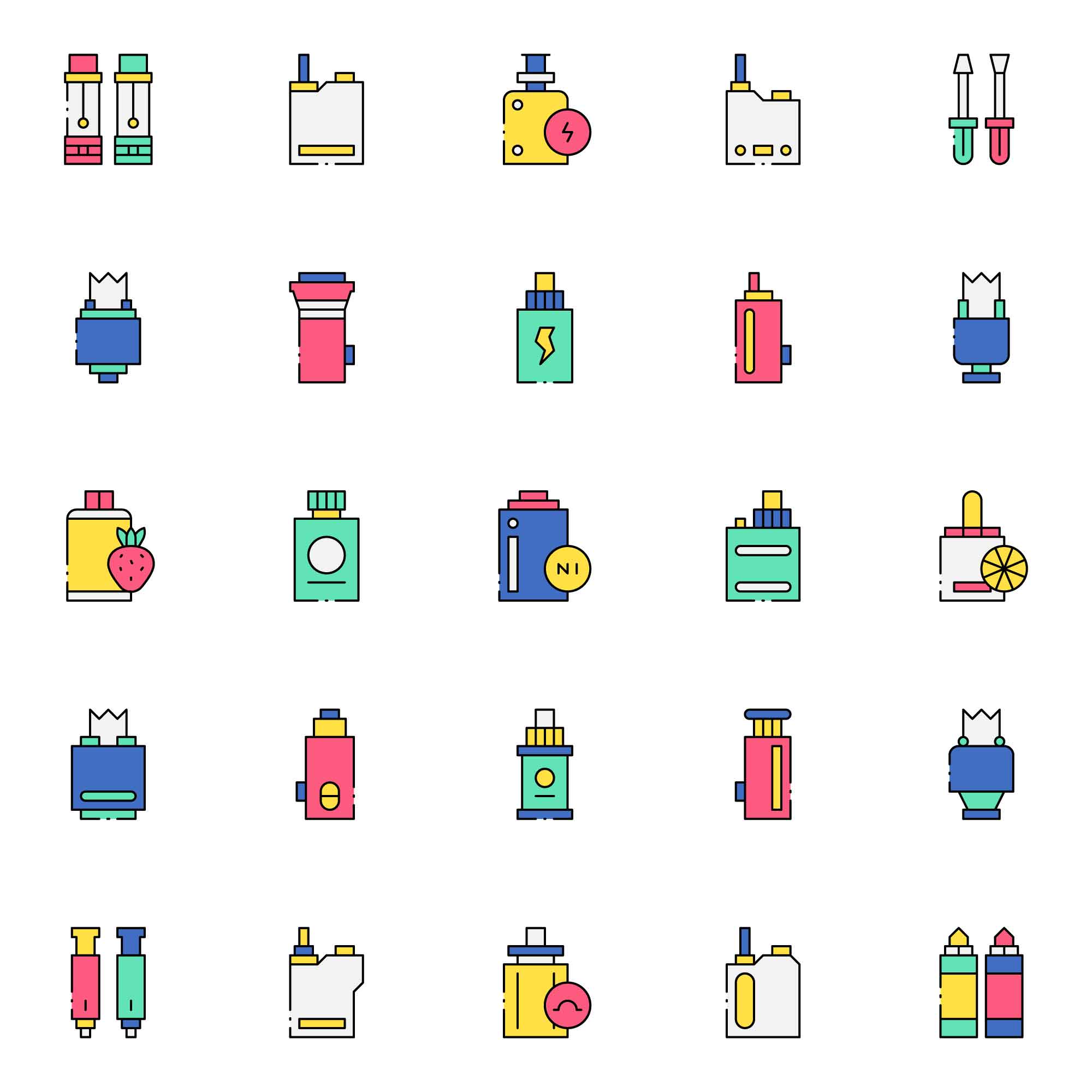 Colored Vaping Icons