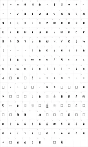 Mapa de caracteres da fonte Computerfont