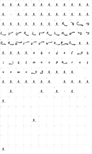 Mapa de caracteres da fonte Confetti Stream