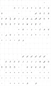 Mapa de caracteres da fonte Congratulation Folding