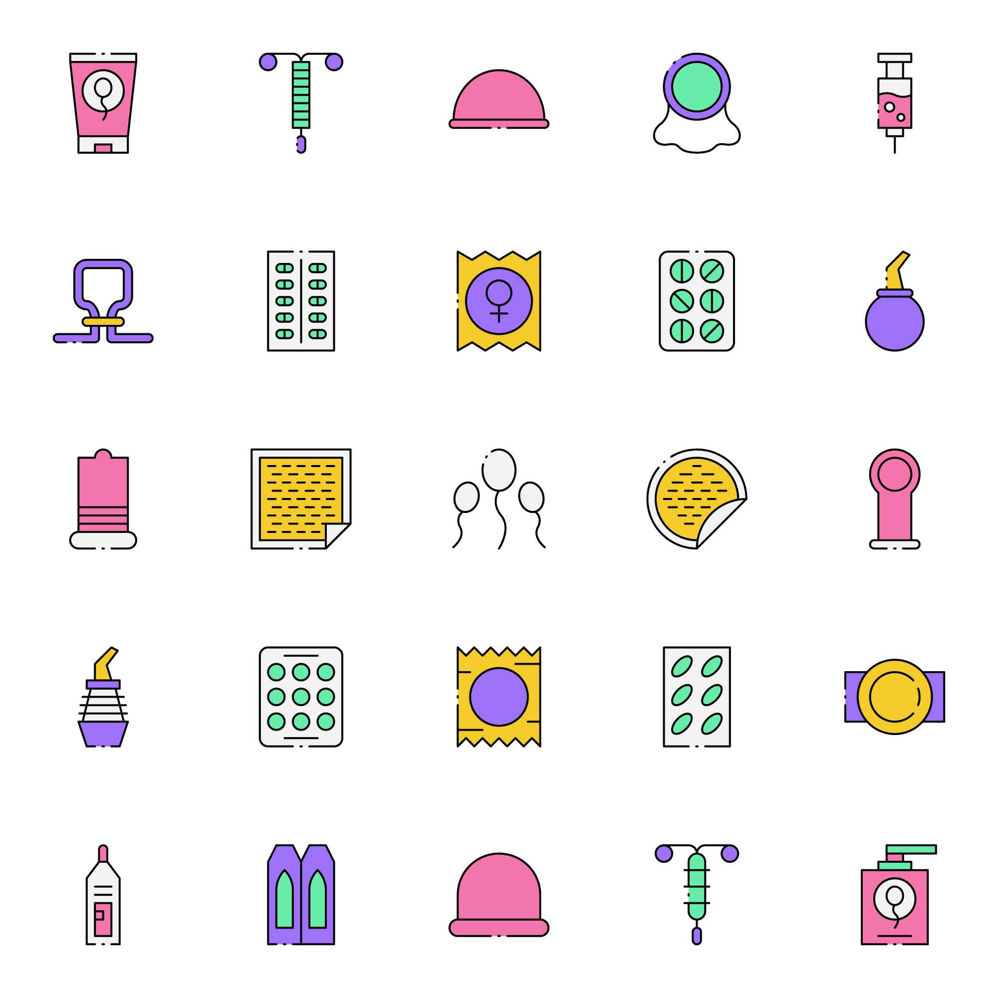 Contraceptive Methods Icons