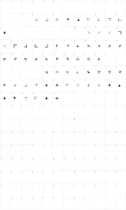 Mapa de caracteres da fonte Corn Pop Four