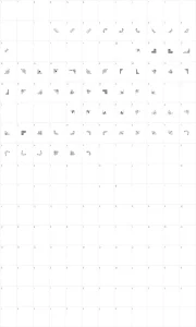 Mapa de caracteres da fonte Corn Pop Two