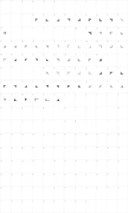 Mapa de caracteres da fonte CornPop Three