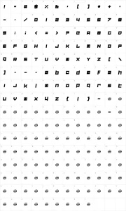Mapa de caracteres da fonte Corporation Games