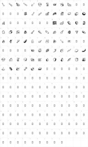 Mapa de caracteres da fonte Counterscraps