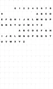 Mapa de caracteres da fonte Crackvetica