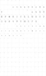 Mapa de caracteres da fonte Crazy Ras
