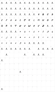 Mapa de caracteres da fonte Crazy Rascals