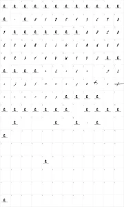 Mapa de caracteres da fonte Crazy Thoughts