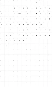 Mapa de caracteres da fonte crAzy-WRiterZ